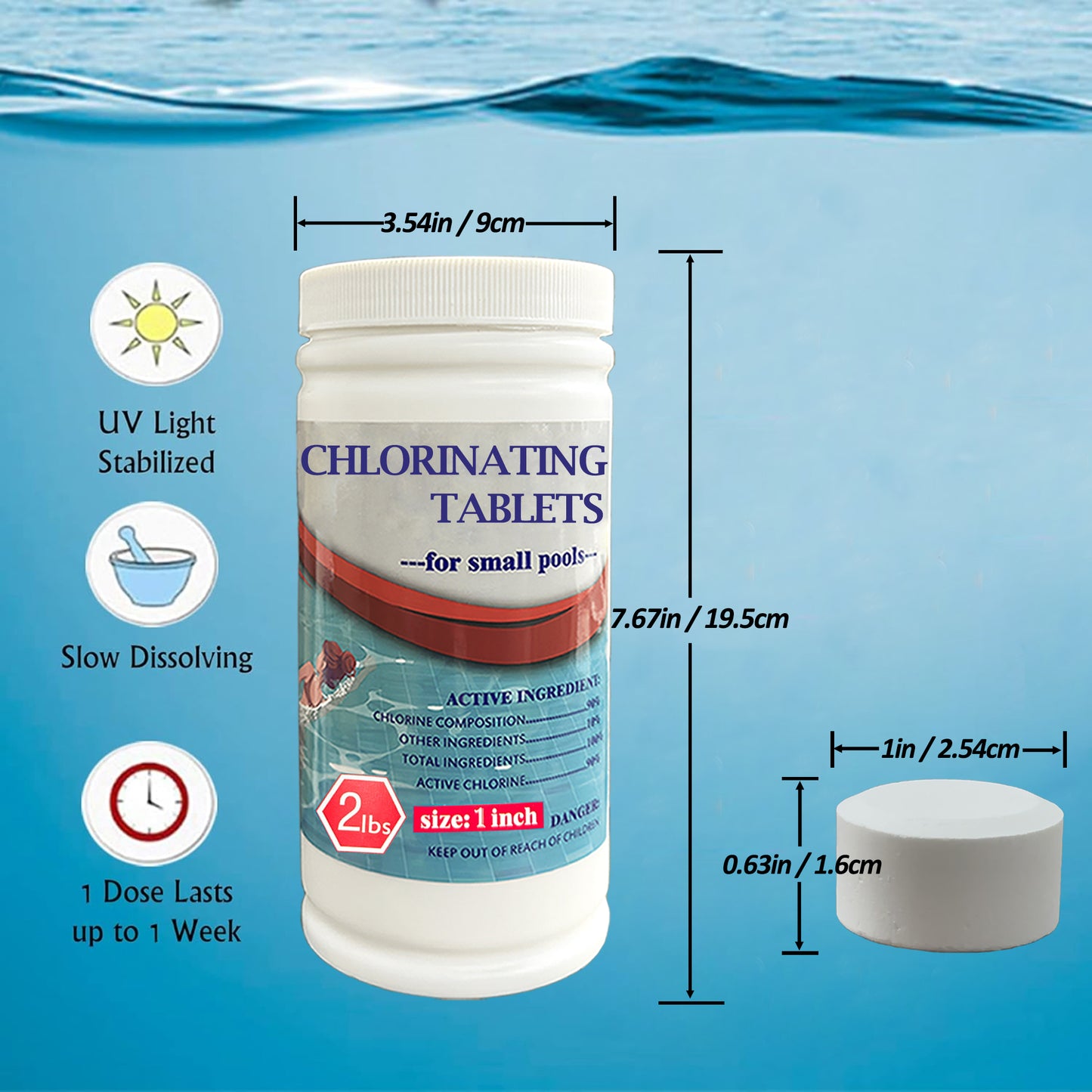 Chlorine 1 inch Tablets - 80 Llbs